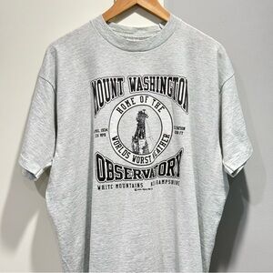Vintage 1992 Mount Washington Observatory Souvenir Destination T-shirt